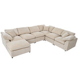 Sectional Sofa with Ottoman L Shaped Corner Sectional