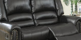 Black 1pc Reclining Loveseat Bonded Leather