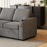 8" Sleeper Sofa, Sofa Bed - 2 in 1 Pull Out Sofa Bed with Storage Sofa, Sofa Sleeper with Pull Out Bed with Charging Port