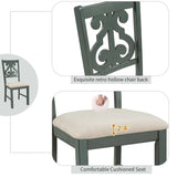 5-Piece Round Dining Table and 4 Fabric Chairs