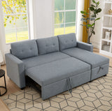 Pull Out Sectional Sofa with Storage Chaise