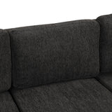 Sectional Sofa Pull out Sofa Bed with Two USB Ports, Two Power Sockets, Three Back Pillows and a Storage Chaise for Living Room, Black