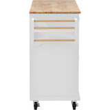 Kitchen cart rolling mobile island with storage