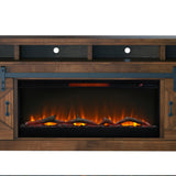 Devine Home Farmhouse 93 inch Electric Fireplace TV Stand for TVs up to 100 inches, Aged Whiskey Finish