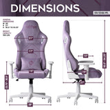 Techni Sport Purple Velvet Memory Foam Gaming Chair