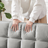 Gray Modern Velvet Loveseat Sofa Couch w/Pullout Bed