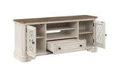 TV Stand in Oak & Antique White Finish