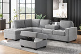 Sectional Sofa with Reversible Chaise, L Shaped  Couch Set with Storage Ottoman and Two Cup Holders for Living Room