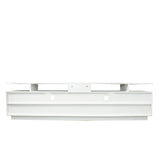 Modern White TV Stand, 20 Colors LED TV Stand w/Remote Control Lights