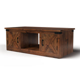 Brown Fully Solid Wood Assembled Aged Whiskey Coffee Table