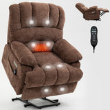 High Back Large Size Chenille Power Lift Recliner Chair with Vibration Massage and Lumbar