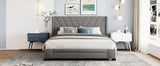 Queen Size Storage Bed Linen Upholstered Platform Bed