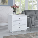 White 3-Drawer Nightstand