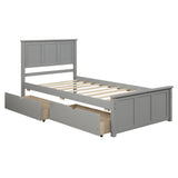 Twin Platform Storage Bed, 2 drawers with wheels