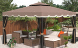 Brown Outdoor Iron Vented Dome Top Patio Gazebo