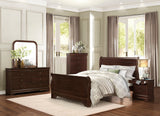 Louis Philippe Style Chest - Brown Cherry Finish Okume Veneer