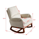 Beige Modern Comfortable Velvet Rocking Chair