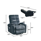 Electric Power Lift Recliner Chair with Massage and Heat for Elderly, 2 Side Pockets, Cup Holders, USB Charge Ports