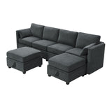 Grey Chenille Modular Sectional Sofa