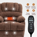 High Back Large Size Chenille Power Lift Recliner Chair with Vibration Massage and Lumbar