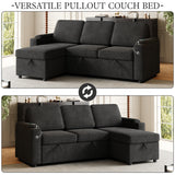 Sleeper Sofa, Sofa Bed - 2 in 1 Pull Out Sofa Bed with Storage Sofa, Sofa Sleeper with Pull Out Bed with Charging Port