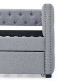 Daybed with Trundle Upholstered Tufted Sofa Bed