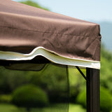 Brown Outdoor Iron Vented Dome Top Patio Gazebo