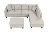 Modern Sectional Sofa with Storage Ottoman, L-Shape Couch