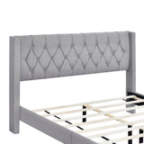 Queen 4-Piece Bedroom Set Upholstered Platform Bed with Two Nightstands