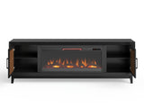 TV Stand Electric Fireplace for TVs up to 95 inches, Black and Bourbon Finish