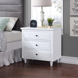 White 3-Drawer Nightstand