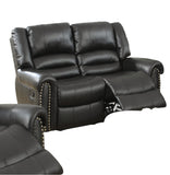 Black 1pc Reclining Loveseat Bonded Leather