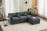 Modular Sectional Sofa,  3-Seater Sofa with Ottoman, Modern L-Shaped Sofa for Living Room Bedroom Apartment