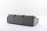 Modular Sectional Sofa,  3-Seater Sofa with Ottoman, Modern L-Shaped Sofa for Living Room Bedroom Apartment