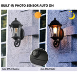 Outdoor Waterproof Glass Retro Wall Lamp(2 pack) with light sense