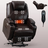 Recliner Chair for Elderly with 8-Point Vibration Massage and Lumbar Heating, Two Cup Holders and USB Charge Port