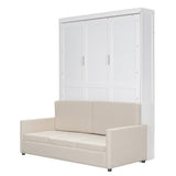 Queen Size Murphy Bed Wall Bed, White