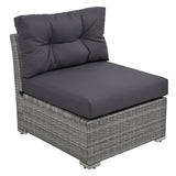 Patio Furniture Set Outdoor Furniture Daybed Rattan Sectional Furniture Set Patio Seating Group With Cushions and Center Table for Patio, Lawn, Backyard, Pool, Grey