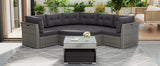 Patio Furniture Set Outdoor Furniture Daybed Rattan Sectional Furniture Set Patio Seating Group With Cushions and Center Table for Patio, Lawn, Backyard, Pool, Grey