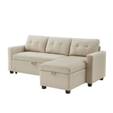 Pull Out Sectional Sofa with Storage Chaise