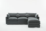 Modular Sectional Sofa,  3-Seater Sofa with Ottoman, Modern L-Shaped Sofa for Living Room Bedroom Apartment