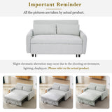 Pull-out Sofa Bed Convertible Couch 2 Seat Loveseat Sofa Modern Sleeper Sofa with USB Ports