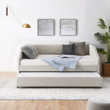 Full Size Daybed with Trundle Upholstered Tufted Sofa Bed