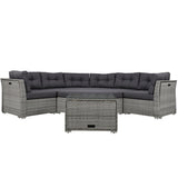 Patio Furniture Set Outdoor Furniture Daybed Rattan Sectional Furniture Set Patio Seating Group With Cushions and Center Table for Patio, Lawn, Backyard, Pool, Grey