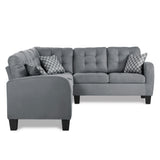 Gray Reversible 4-Piece Sectional Sofa