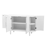 U-Style Curved Design Light Luxury Sideboard with Adjustable Shelves