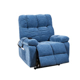 Blue Power Lift Recliner Chair with Airbag Massage and Heating USB Charge Ports