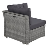 Patio Furniture Set Outdoor Furniture Daybed Rattan Sectional Furniture Set Patio Seating Group With Cushions and Center Table for Patio, Lawn, Backyard, Pool, Grey