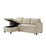 Pull Out Sectional Sofa with Storage Chaise