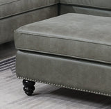 Ottoman Slate Grey Leatherette